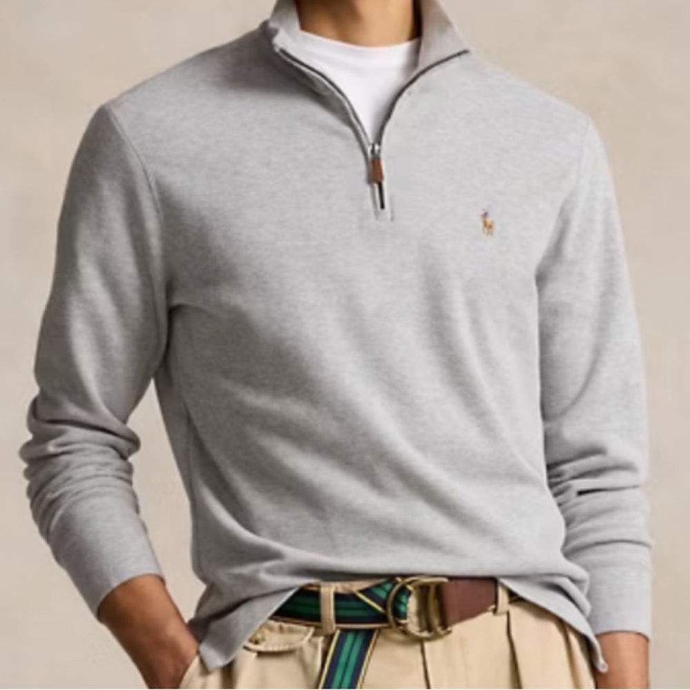 Polo by Ralph Lauren Heather Gray Quarter-Zip Sweater